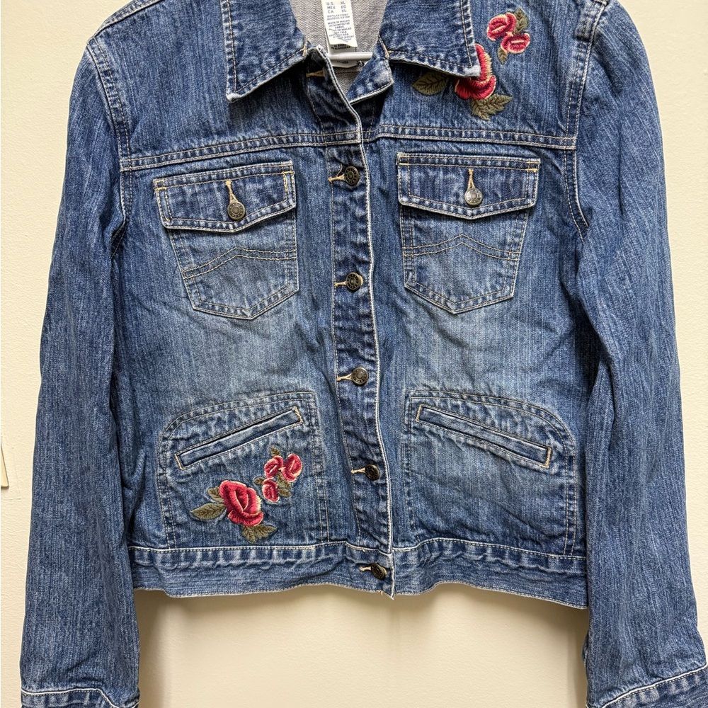 Liz Claiborne Crazy Horse Embellished Jeans Jacket Vintage